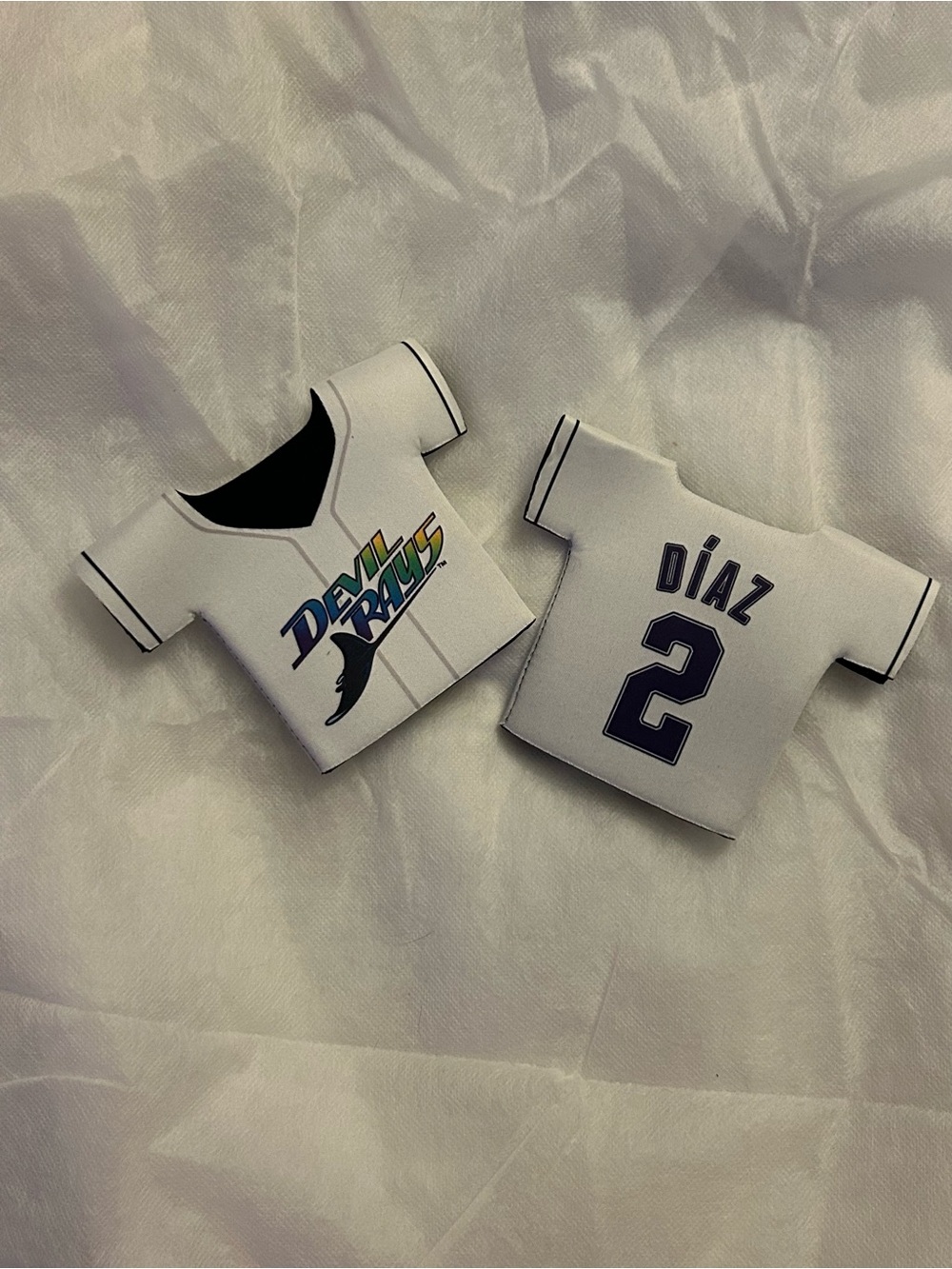 Tampa Bay Devil Rays Yandy Diaz #2 Jersey Koozie x2 Retro Throwback Y2K Style
